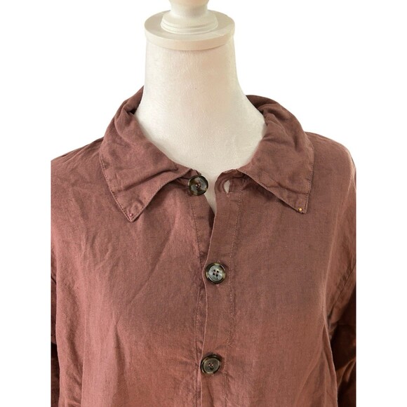 CP Shades NWT Button Down Tunic Pure Irish Linen Sz M‎ - Picture 2 of 5